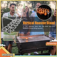 Folding Chicken Wing Leg Rack Chicken Leg BBQ Grill 14 Slots Stainless Steel Roaster Stand Multifunc