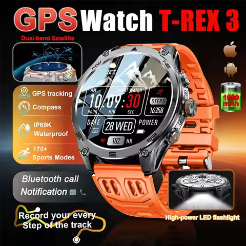 2026 New GPS Sports military Smart Watch AMOLED 950Mah Battery 5ATM Waterproof Fitness Trackr BT Cal