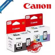 Canon PG47 / CL57 / CL57s Black Color Ink Cartridge | Pixma E400 E410 E470 | 100% CANON ORIGINAL