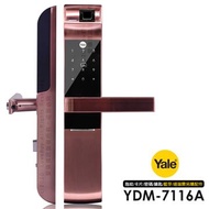 Yale 四合一密碼/卡片/鑰匙/指紋電子鎖-金 YDM-7116A玫瑰金