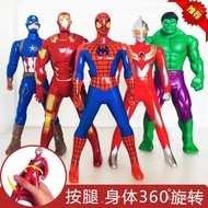 🔥Hot sale🔥Rotating Ultraman Toy Spider-Man Iron Man American Team Hulk DiGa Doll Decoration Children's Toy Boy WVUM