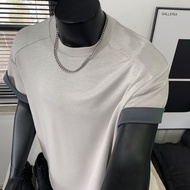 23 Casual Style T-Shirt new Fake Two-Piece Men's Double-Sided Short-Sleeved new Style Men's Clothing