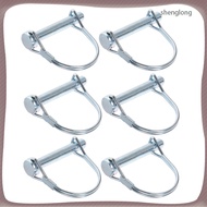 💍 6Pcs Silver Square Locking Pins for Trailer Fixing and Alignment 11.8X5.4X0.2in