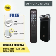 Yale YDR50GA Gate + YMI70A Black Handle Door Digital Lock Bundle (FREE Yale Connect Bridge/DDV1/TOP UP SGD100 FOR DDV3)