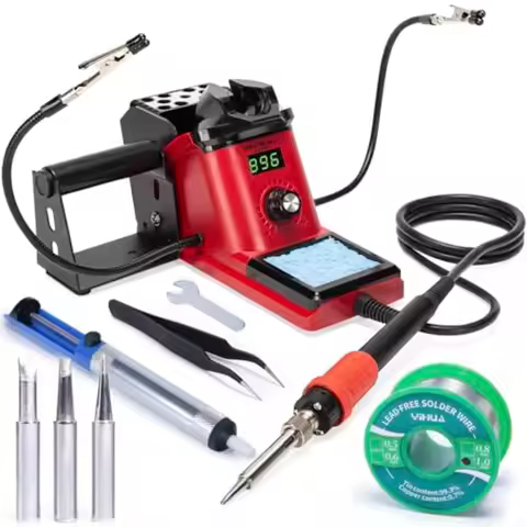 926 III 0W Soldering Iron Station Kit with LED Display, 2 Helping Hands, 3 Extra Iron Tips, 35g Lead