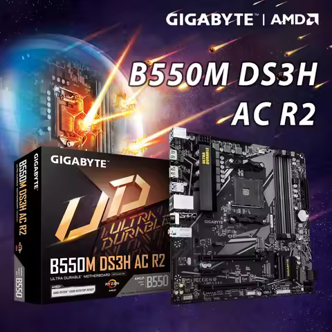 NEW GIGABYTE B550M DS3H AC R2 Micro ATX Motherboard 128GB DDR4 4733(O.C.)MHz M.2 USB 3.2 For AMD 4/5