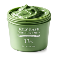 Holy Basil Bubble Deep Mask | Clay-to-Foam Face Mask with PHA & Holy Basil Extract Gentle Cleansing
