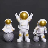 3pcs Desktop Ornaments Home Decoration Astronaut Figure Statue Figurine Spaceman Sculpture Education
