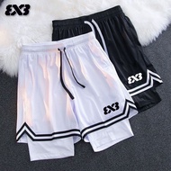 3V3 American Basketball Shorts Quick-Drying Mesh Breathable Running Quarter Pants Training Sports Fa