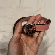 Gucci櫻花🌸粉色近全新細條皮帶