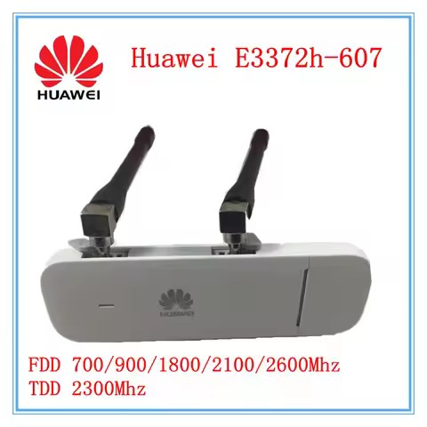 Unlocked Huawei E3372 E3372h-607 + Dual Antenna 4G LTE 150Mbps USB Modem USB Dongle Support All Band