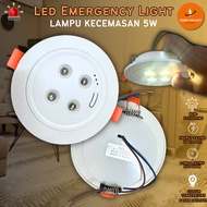 Lampu Kecemasan Siling 5W LED Emergency Light LED Recessed Downlight Type Lampu Rumah Siling Lampu E