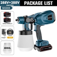 IRONHOOF 800ML Electric Spray Gun Baterai 850W spray gan Kompresor Listrik Alat Semprot Cat