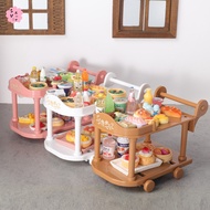 Miniature Kitchen Set Diner Trolley - Doll House Model Play Food Toys