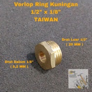 Verlop Ring 1/2 x 1/8 TAIWAN - Ring Over Nepel Brass Thread Inside and Out 1/2x1/8