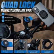 Quad Lock Phone Holder with Shock Absorber Motorcycle & Bike Handlebar Phone Mount Cellphone Holders