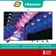 Hisense 4K UHD ULED SMART TV (55-85") VIDAA 6 120Hz Quantum Dot Colour U7K Series Smart TV 55U7K / 65U7K / 75U7K / 85U7K