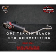 GP7 TEKKEN BLACK EXHAUST GP7 EXHAUST KLX D-TRACKER CRF 150 WR155 STANDARD COMPETITION