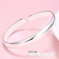 bracelet  手镯 S999纯银手镯女开口足银简约光面贵妃镯子千足复古女友妈妈礼物