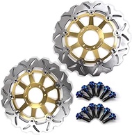 Arashi Front Brake Discs Rotors + Mounting Bolts Screws for Yamaha R1-Z 250 1997 / XJR 400 95-00 / F