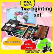 145PCS Art Set Children Watercolor Pen/Aluminum Case Painting Set GIFT Watercolor Pens Crayon Marker