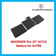 High Quality Replacement Battery / Bateri Laptop MacBook Pro 13" A1713 Battery for A1708 (Late 2016-