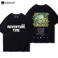 100% Cotton Adventure Time t-Shirt Men's Design Feel Big Print Behind Adventure Time Adventure Time 