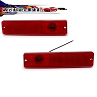Side Light Square Shape 2pcs Red Lens Jeep Cj5 Cj6 Cj7 Cj8 Year 1945-1975