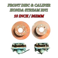 10 Inch / 262mm Front Disc & Brake Caliper Set Honda Stream RN1 00-06 Front Brake Caliper & 10 Inch 