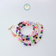ANEKA - Tali Tas Mote Bulat Warna / Beads Rainbow Phone Strap / Crossbody Hanging Rope Lanyard