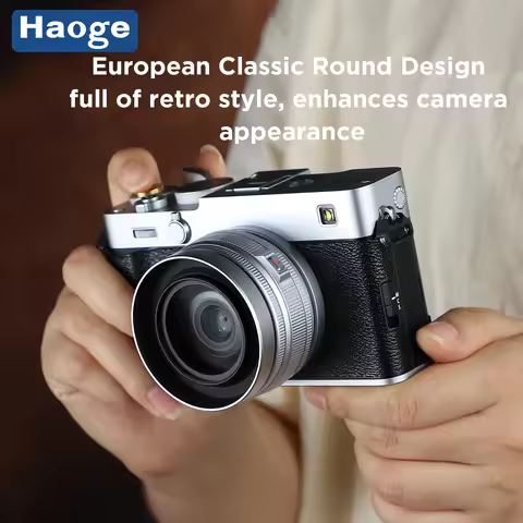 Haoge 39mm Metal Round Lens Hood for Fujifilm XF 23mm f2.8 Fujinon XF 27mm f2.8 R WR Lens on XE5 Cam
