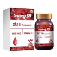 Viên uống bổ sung sắt cho bà bầu người thiếu máu do thiếu sắt Orgaferon B9