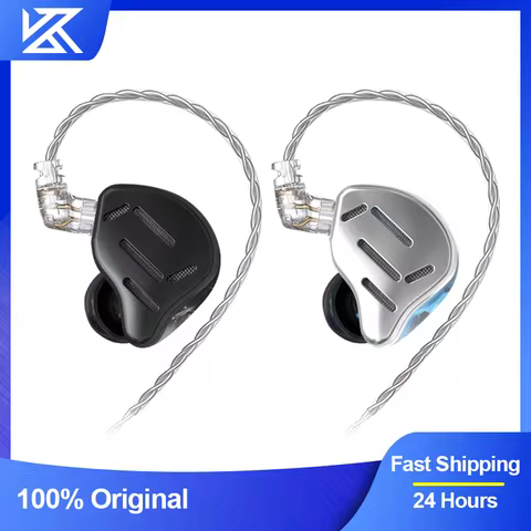 KZ ZAX Hybrid Technology 7BA+1DD Wired Headset With Microphone Ear Hook Metal Headphones HiFi Sport 