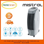 Mistral MAC1600R: 15L PORTABLE EVAPORATIVE AIR COOLER with IONIZER and REMOTE CONTROL - 2 YEARS WARRANTY