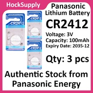 [3pcs] Panasonic CR2412 Lithium Battery 3V Button Battery 2412 [Authentic][FAST SHIP OUT]