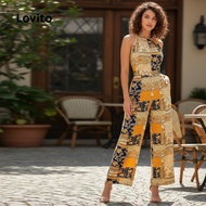 Lovito Boho Jumpsuit Musim Bunga Wanita L143ED448