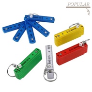POPULAR Folding Ruler, 0.5m 10-Fold with Keychain Plastic Ruler, Multi Functional Anti Pinch Double-