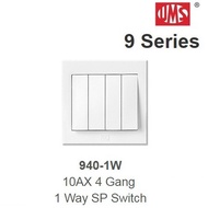 UMS 10AX 4 Gang 1 Way SP Switch 940-1W