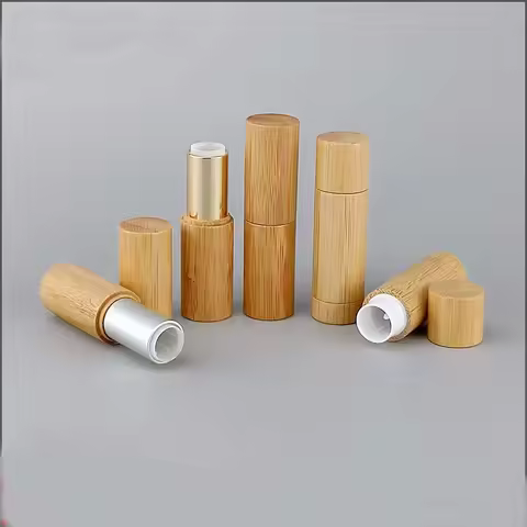 Bamboo Lipstick Tube Lip Gross Containe DIY Refillable Bottle Eco-friendly Biodegradable Lipstick Bo
