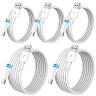 5 Packs USB A To C Cable 60W[2 * 6.6Ft+3 * 3.3Ft] Fast Charging 6A Quick Charger Cord, Compatible Wi