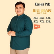 KEMEJA Plain black shirt jumbo oversize size 3xl 4xl 5xl Latest big size men's Pique shirt 5xl 7xl 9