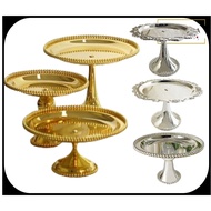 Tapak Dulang Hantaran Chrome Sun Beads | Majlis Tunang Kahwin Birthday Decoration Metal Gold Silver