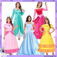 Halloween Costume Elsa Anna Peach Cinderella Adult Princess Dress Adult Queen of Hearts Costume