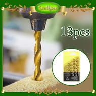 Twist Drill Bit 13PCS Titanium Coated Metric M42 CobaltIron Twist Drill Bit Metal Power 1/4" Hex