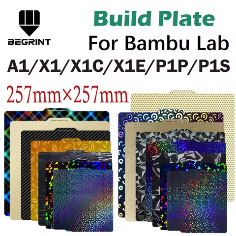 For Bambu Lab Build Plate P1P P1S A1 X1 X1C X1E P2S Printing Smooth Spring Steel Sheet Bambulab A1 P