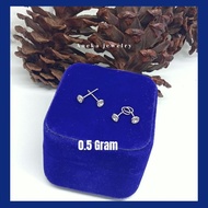 Children's Stud & Bean Earrings 0.5g Silver, Silver 926