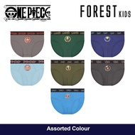 Forest Seluar Dalam Budak | (3 Pcs) Forest X One Piece Kids Cotton Spandex Mini Brief Underwear-NUJ0