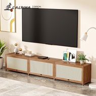 LAL PINA Solid Wood Light Luxury TV Cabinet Rattan Tv Console Breathable Deodorant TV Cabinet Simple Modern Living Room