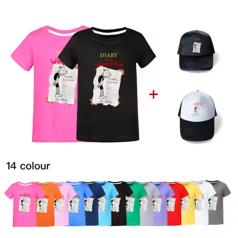 New Summer Kids T-shirt Children Diary Of A Wimpy Kid World Book Day Baby Short Sleeves Tshirt & Bas