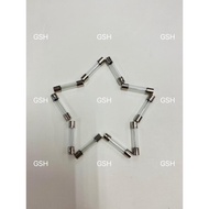 0.125A/0.2A/0.5A/0.8A/1A/1.5A/2A/2.5A/3.15A/2A/5A/6.3A/7A/8A/10A/15A/20A/25A 20MM FAST BLOW GLASS FU